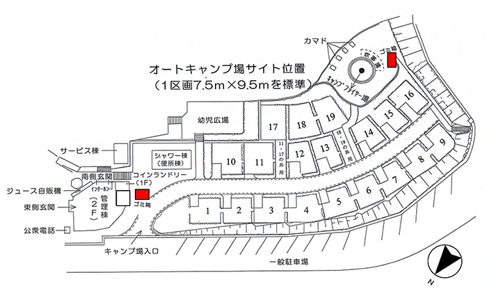 オートキャンプ場サイト配置